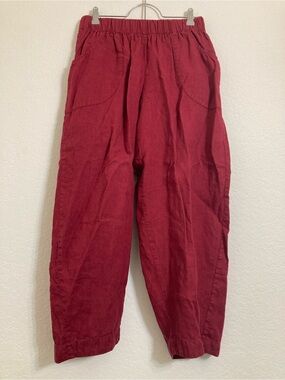 Flax linen parachute pants small